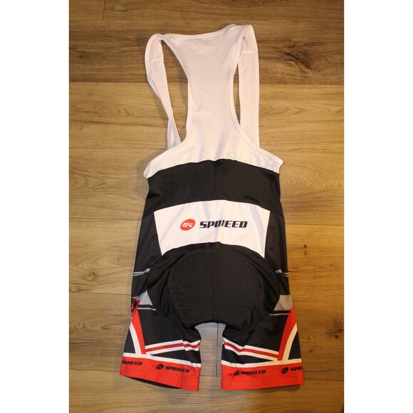 Sponeed Cycling Bib Shorts Black Red Padded Chamois Men’s M - Picture 2 of 5